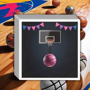 Servilleta De Papel Fiesta Baby Shower de baloncesto rosa