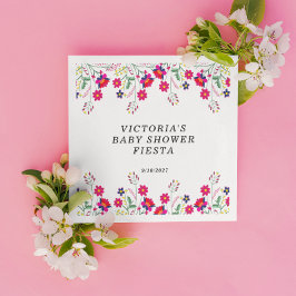 Servilleta De Papel Fiesta Baby Shower de flores mexicanas