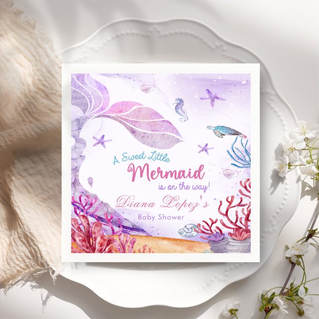 Servilleta De Papel Fiesta Baby Shower de Mermaid Chica (Subido por el creador)