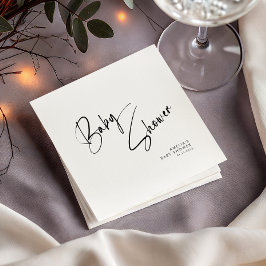 Servilleta De Papel Fiesta Baby Shower moderno de escritura negra mini