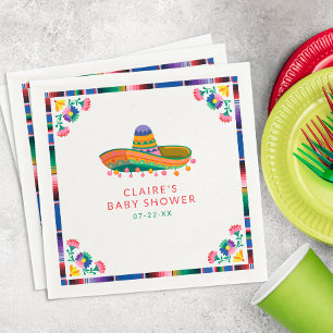 Servilleta De Papel Fiesta Baby Shower Napkins - Floral Sombrero Taco