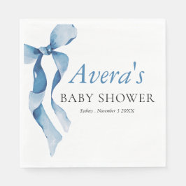 Servilleta De Papel Fiesta Baby Shower Pastel Blue Bow