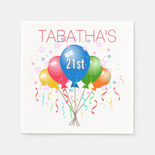Servilleta De Papel Fiesta Balloons 21st Birthday Fiesta Paper Napkins