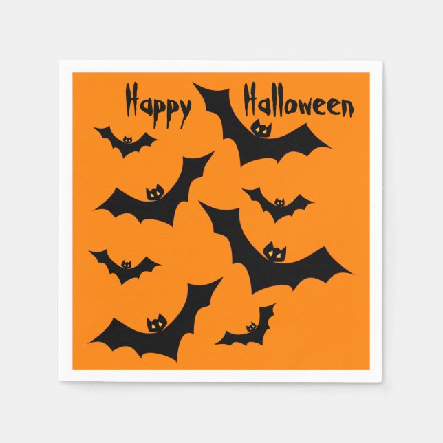 Servilleta De Papel Fiesta Bats Happy Halloween (Anverso)