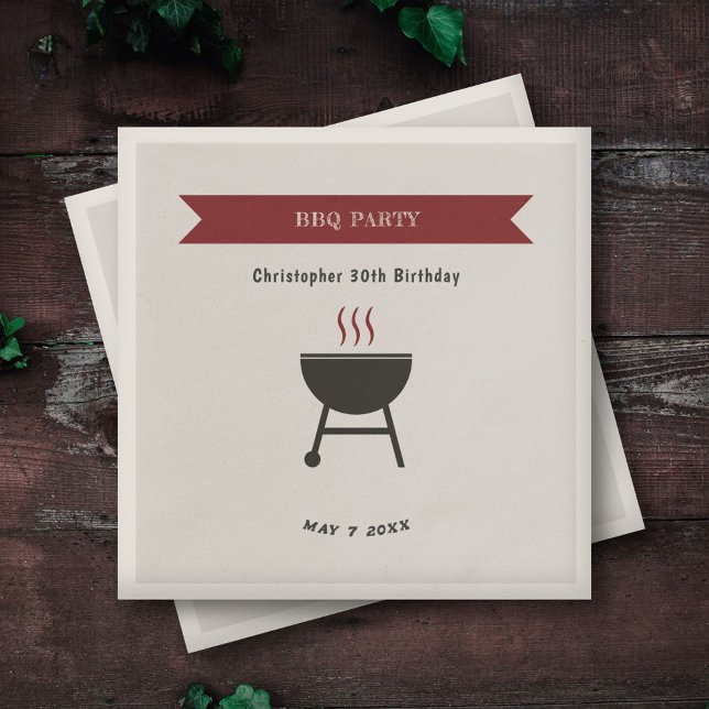 Servilleta De Papel Fiesta BBQ Cumpleaños (BBQ Party Birthday Napkin)
