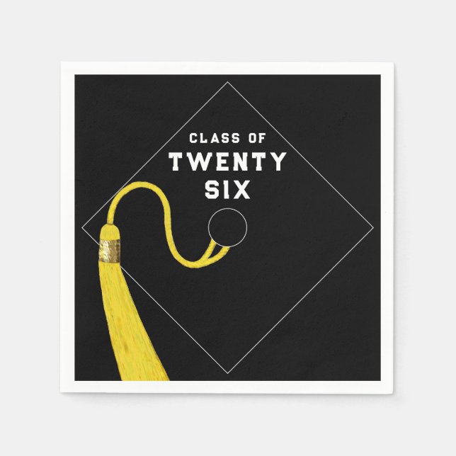 Servilleta De Papel Fiesta Black Graduation 2025 (Anverso)