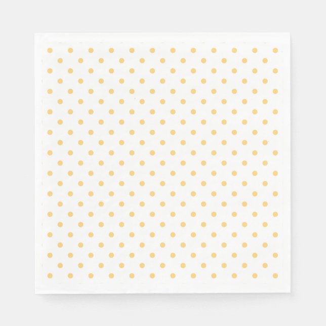 Servilleta De Papel Fiesta blanco de punto de polka amarillo y soleado (Anverso)