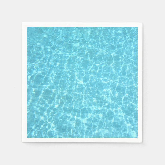 Servilleta De Papel Fiesta Blue Water Swimmingpool Blank Template Pape (Anverso)