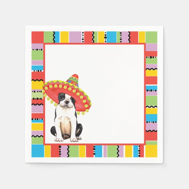 Servilleta De Papel Fiesta Boston Terrier (Anverso)