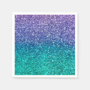 Servilleta De Papel Fiesta Brillante Lavanda Púrpura y Verde Acuático 