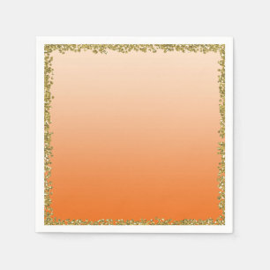 Servilleta De Papel Fiesta Brillo Glamour Dorado con Brillo Naranja Su