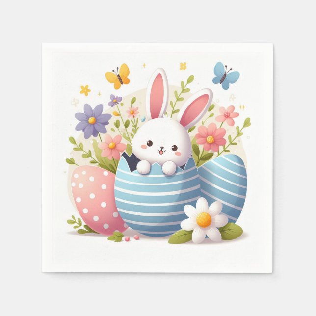 Servilleta De Papel Fiesta Bunny Blue Egg (Anverso)