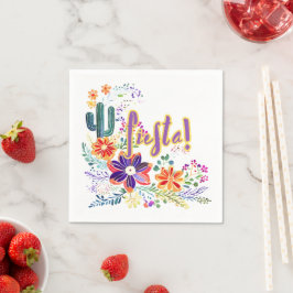 Servilleta De Papel FIESTA Cacti Folkart Flores Personalizado