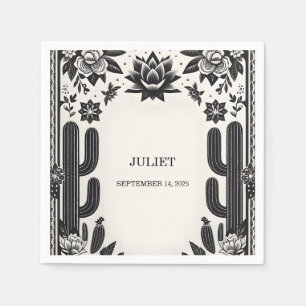 Servilleta De Papel Fiesta Cactus Amor en Flor Mexicano Despedida de S