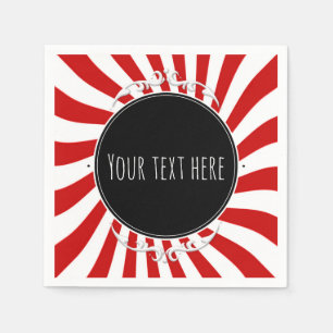 Servilleta De Papel Fiesta caprichosa de rayas rojas y blancas