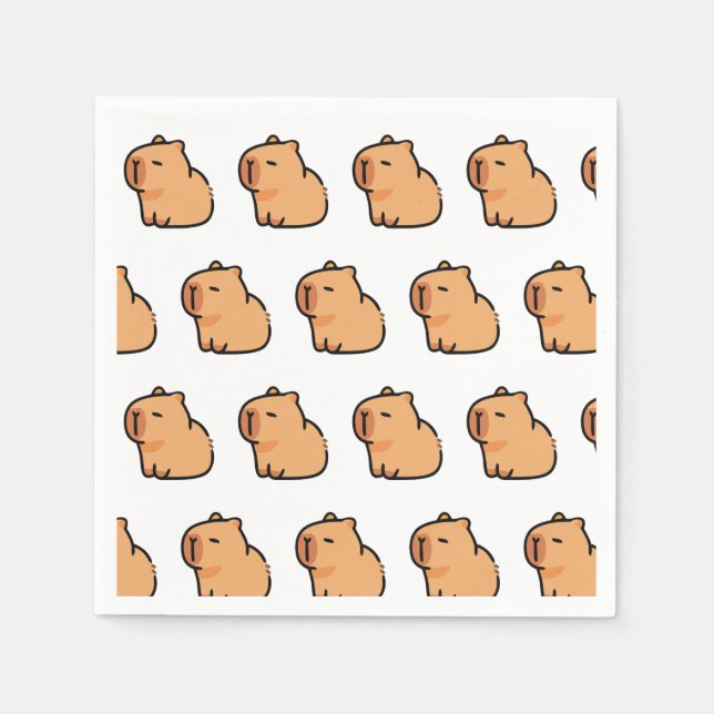 Servilleta De Papel Fiesta Capybara Napkins | Cumpleaños de los Animal (Anverso)