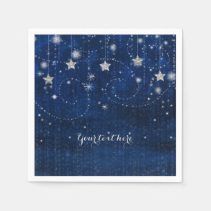 Servilleta De Papel Fiesta Celestial Caprichosa de Estrellas Azules y
