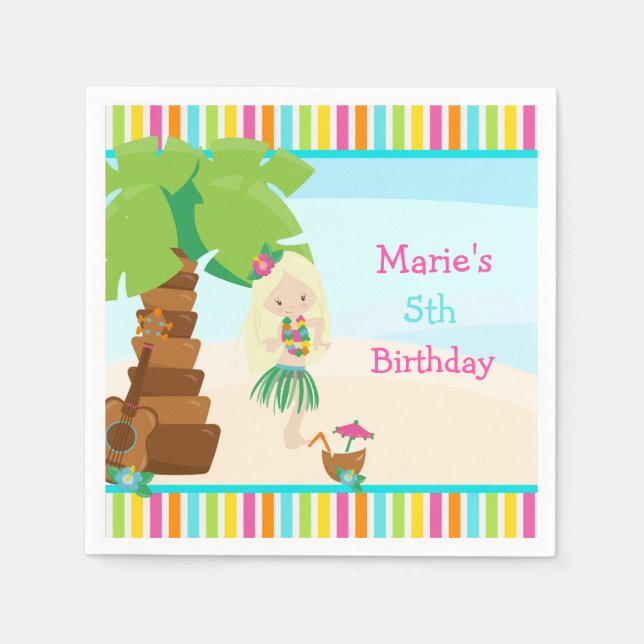 Servilleta De Papel Fiesta Chica Aloha Blonde Hair (Anverso)