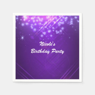 Servilleta De Papel Fiesta Club de Baile Purpura Brillo Glam