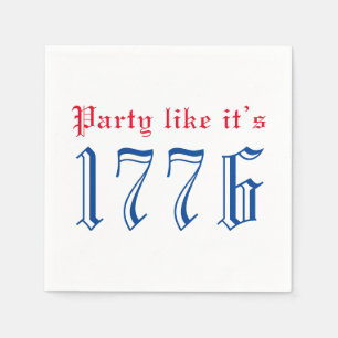 Servilleta De Papel Fiesta como si fuera la tipografía roja de 1776