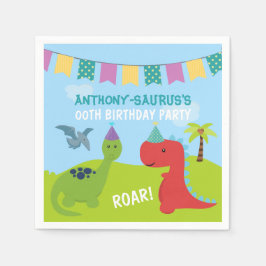 Servilleta De Papel Fiesta con temática de dinosaurio personalizado