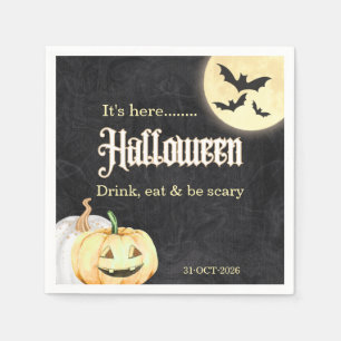 Servilleta De Papel Fiesta corporativa de Halloween Simple Negro Dorad