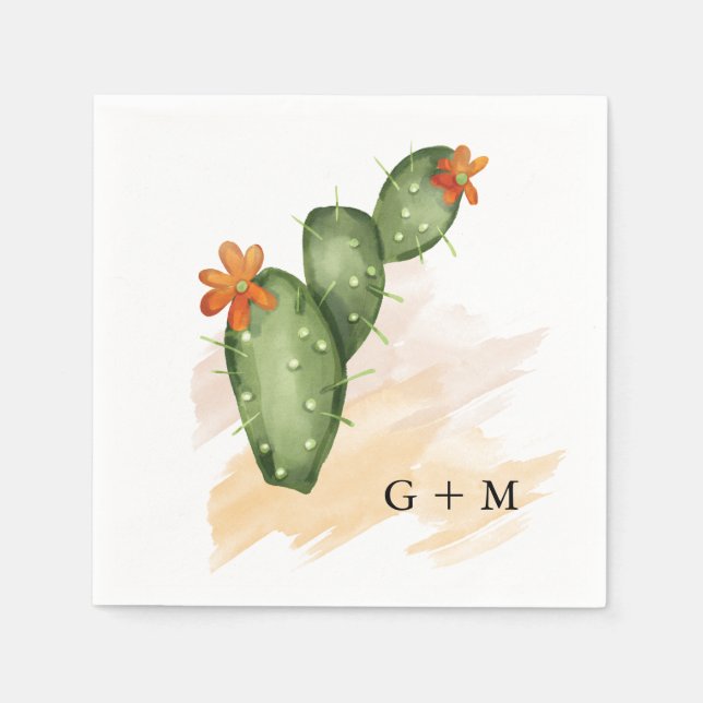 Servilleta De Papel Fiesta | Cumpleaños de Novia Acuarela (Anverso)