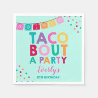 Fiesta Cumpleaños Partido Napkin Taco Bout Un Fies