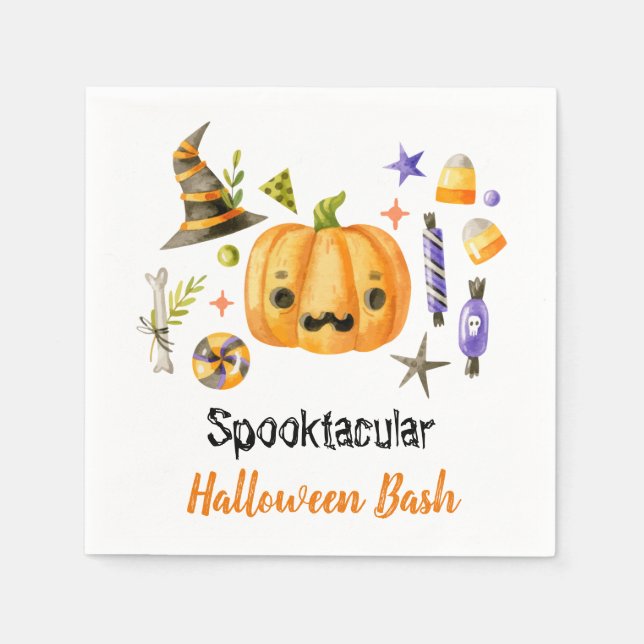 Servilleta De Papel Fiesta Cuo Boo Bash Spooktacular Halloween Bash (Anverso)