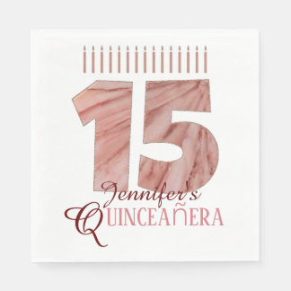 Servilleta De Papel Fiesta de 15 cumpleaños de Quinceanera Elegante Ve