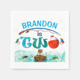 Servilleta De Papel Fiesta de 2º cumpleaños con temática de pesca O-fi