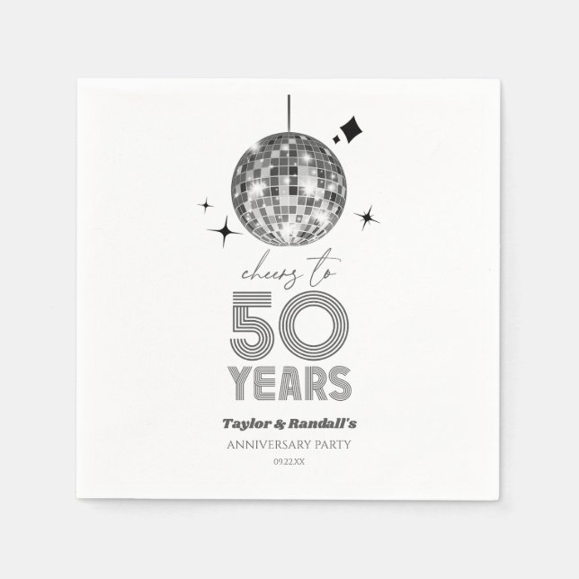 Servilleta De Papel Fiesta de 50 años de aniversario Boda (Anverso)