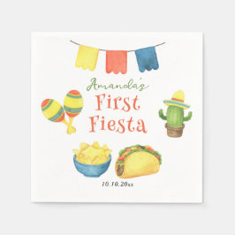Servilleta De Papel Fiesta de Acuarela Cumpleaños Uno