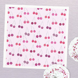Servilleta De Papel Fiesta de acuarela de cereza rosa 