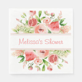 Servilleta De Papel Fiesta de acuarela de frutas y flores