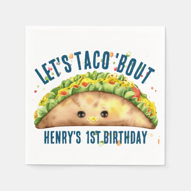 Servilleta De Papel Fiesta de acuarela divertida deja a TACO el primer (Anverso)