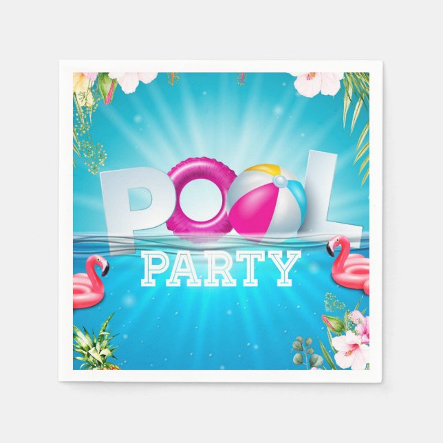Servilleta De Papel Fiesta de Aloha Pool (Anverso)