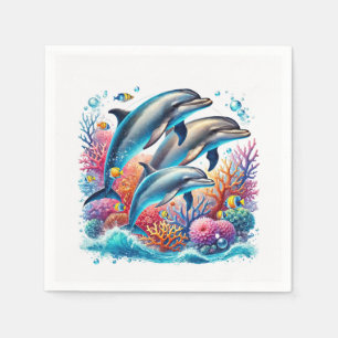 Servilleta De Papel Fiesta de amantes de delfines lindos
