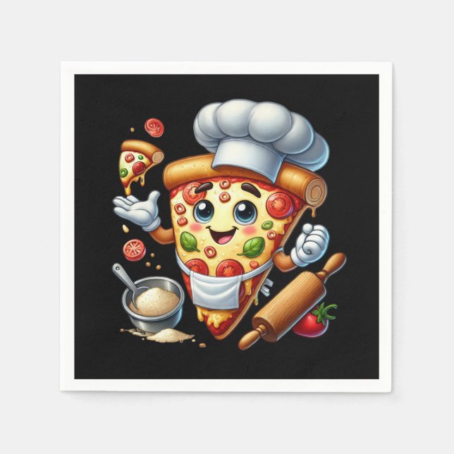 Servilleta De Papel Fiesta de amantes de la pizza genial (Anverso)