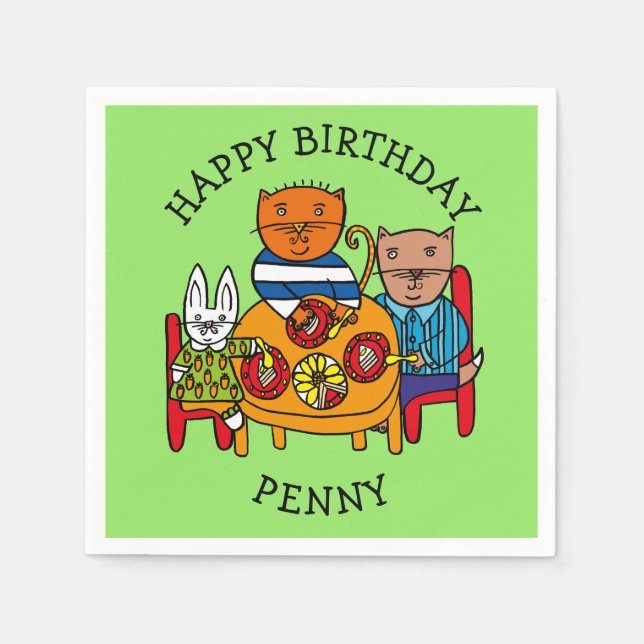 Servilleta De Papel Fiesta de Amigos Personalizada (Anverso)