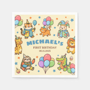 Servilleta De Papel Fiesta de Animales Cumpleaños de Niños Zoológico C