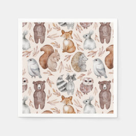 Servilleta De Papel Fiesta de animales de color de agua de Woodland si