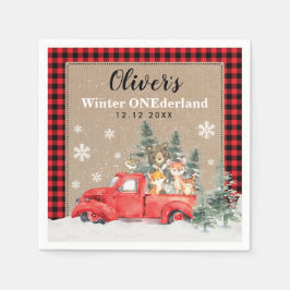 Servilleta De Papel Fiesta de Animales Onederland de invierno de Woodl