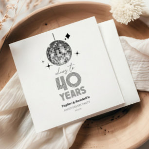 Servilleta De Papel Fiesta de aniversario de Boda por 40 años de vida