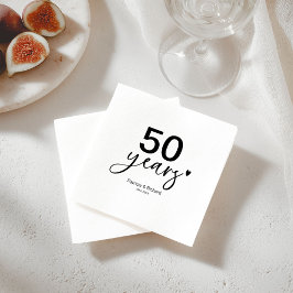Servilleta De Papel Fiesta de aniversario de bodas número 50 en negro 