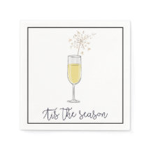 Fiesta de Año Nuevo Champagne Sparkler Black Borde