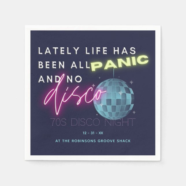 Servilleta De Papel Fiesta de Año Nuevo de los 70 (Anverso)