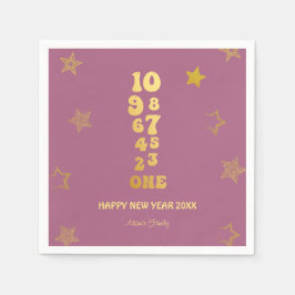 Servilleta De Papel Fiesta de Año Nuevo Oro Rosa