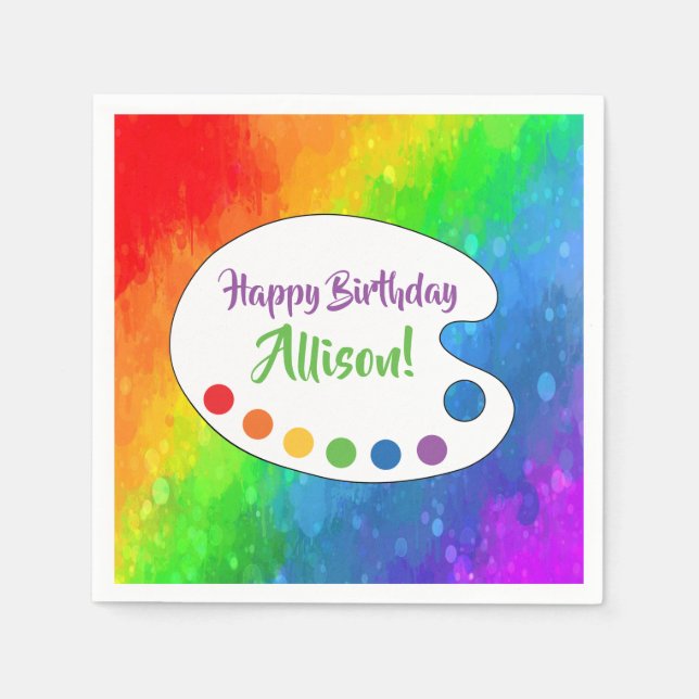 Servilleta De Papel Fiesta de arte | Personalizado Fiesta de pintura (Anverso)