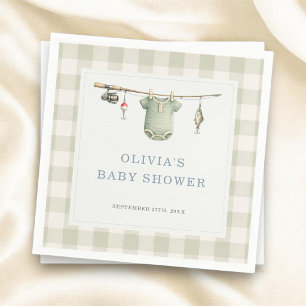 Servilleta De Papel Fiesta de Baby Shower a Cuadros de Pescador